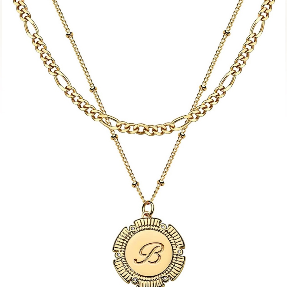 14K Gold Alphabet Necklace “B”
